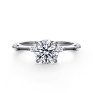 Frances - 14K White Gold Round Diamond Engagement Ring