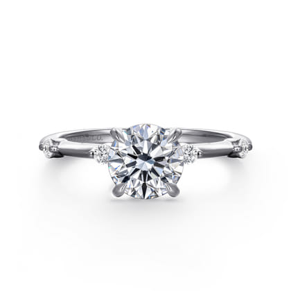 Frances - 14K White Gold Round Diamond Engagement Ring