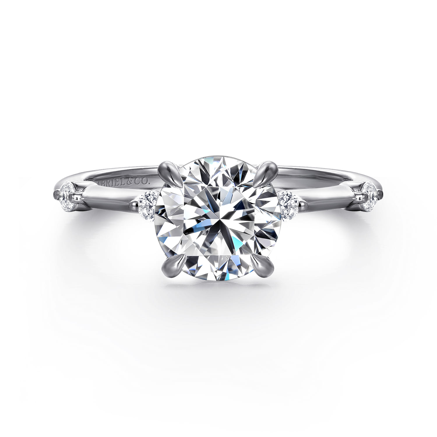 Frances - 14K White Gold Round Diamond Engagement Ring