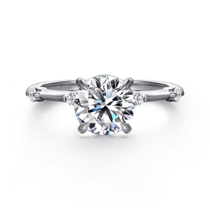 Frances - 14K White Gold Round Diamond Engagement Ring
