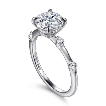 Frances - 14K White Gold Round Diamond Engagement Ring