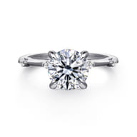 Frances - 14K White Gold Round Diamond Engagement Ring