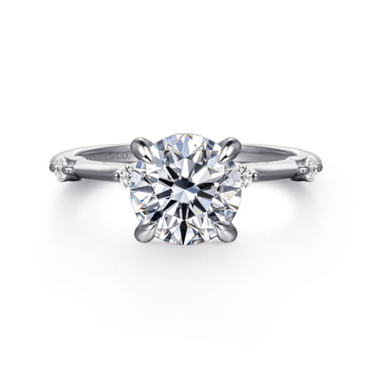 Frances - 14K White Gold Round Diamond Engagement Ring