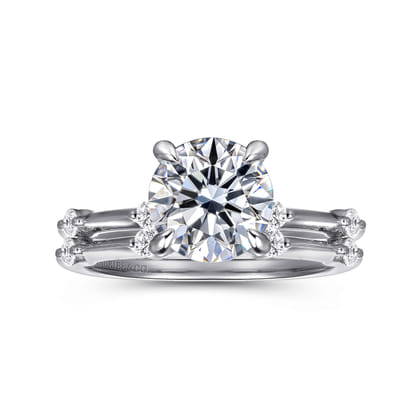 Frances - 14K White Gold Round Diamond Engagement Ring