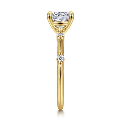 Frances - 14K Yellow Gold Cushion Cut Diamond Engagement Ring