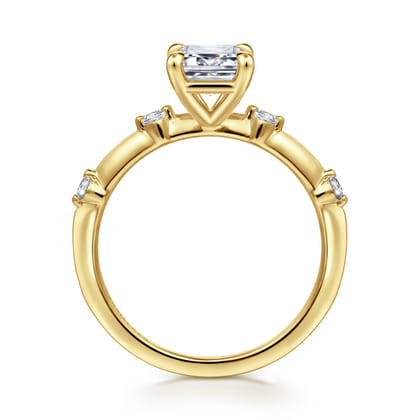 Frances - 14K Yellow Gold Emerald Cut Diamond Engagement Ring