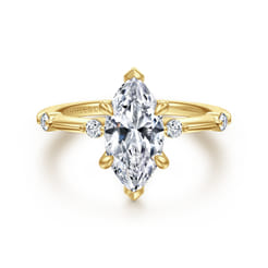 Frances - 14K Yellow Gold Marquise Shape Diamond Engagement Ring