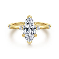 Frances - 14K Yellow Gold Marquise Shape Diamond Engagement Ring