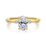 Frances - 14K Yellow Gold Oval Diamond Engagement Ring