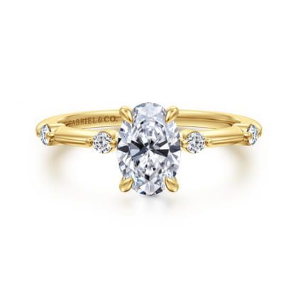 Frances - 14K Yellow Gold Oval Diamond Engagement Ring