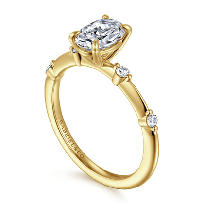Frances - 14K Yellow Gold Oval Diamond Engagement Ring
