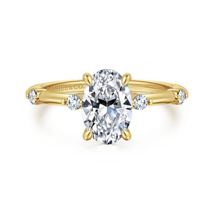 Frances - 14K Yellow Gold Oval Diamond Engagement Ring
