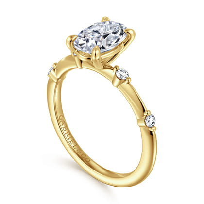 Frances - 14K Yellow Gold Oval Diamond Engagement Ring