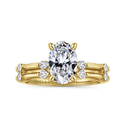 Frances - 14K Yellow Gold Oval Diamond Engagement Ring