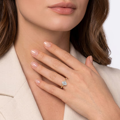 Frances - 14K Yellow Gold Oval Diamond Engagement Ring