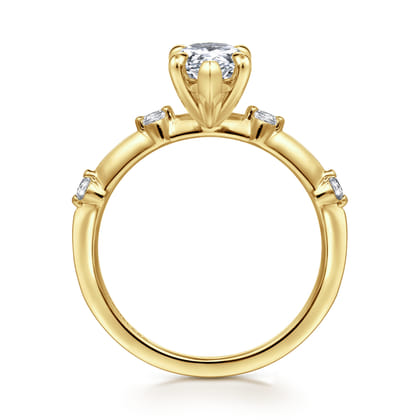 Frances - 14K Yellow Gold Pear Shape Diamond Engagement Ring