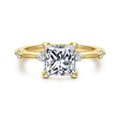 Frances - 14K Yellow Gold Princess Cut Diamond Engagement Ring