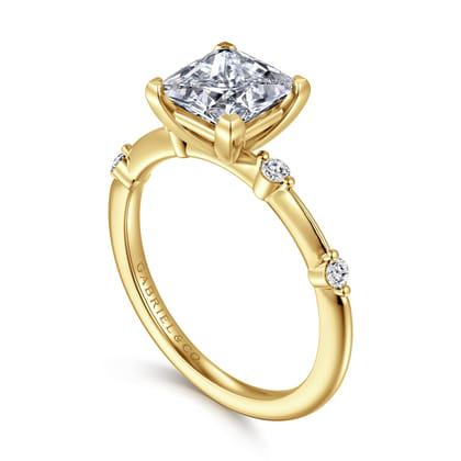 Frances - 14K Yellow Gold Princess Cut Diamond Engagement Ring