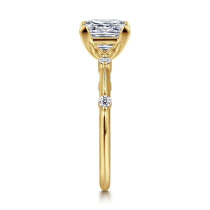 Frances - 14K Yellow Gold Princess Cut Diamond Engagement Ring