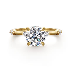 Frances - 14K Yellow Gold Round Diamond Engagement Ring