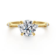 Frances - 14K Yellow Gold Round Diamond Engagement Ring
