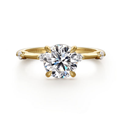 Frances - 14K Yellow Gold Round Diamond Engagement Ring