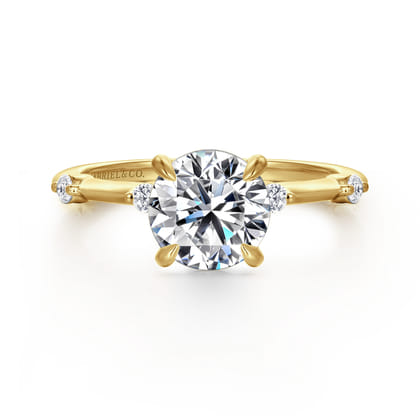 Frances - 14K Yellow Gold Round Diamond Engagement Ring