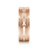Franco - 14K Rose Gold 7mm - Diamond Cut Center Men's Wedding Band in Satin Finish