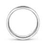 Franco - 14K White Gold 7mm - Diamond Cut Center Men's Wedding Band in Satin Finish