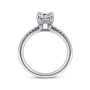 Franka - 14K White Gold Emerald Cut Diamond Engagement Ring