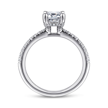 Franka - 14K White Gold Emerald Cut Diamond Engagement Ring