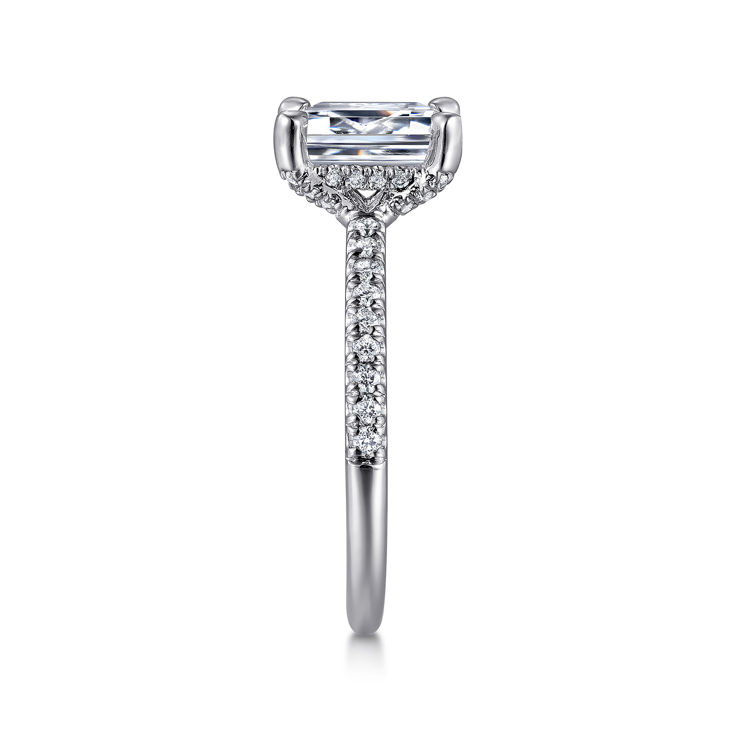 Franka - 14K White Gold Emerald Cut Diamond Engagement Ring