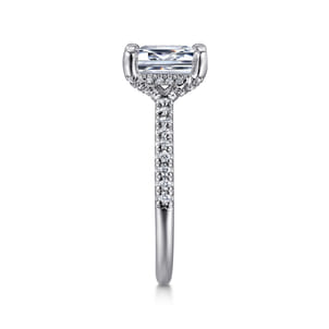 Franka - 14K White Gold Emerald Cut Diamond Engagement Ring