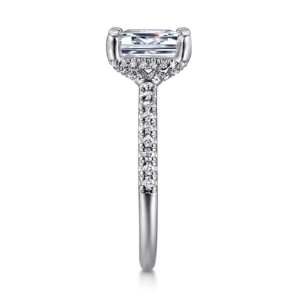 Franka - 14K White Gold Emerald Cut Diamond Engagement Ring