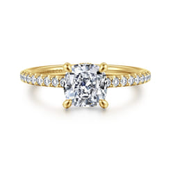 Franka - 14K Yellow Gold Cushion Cut Diamond Engagement Ring