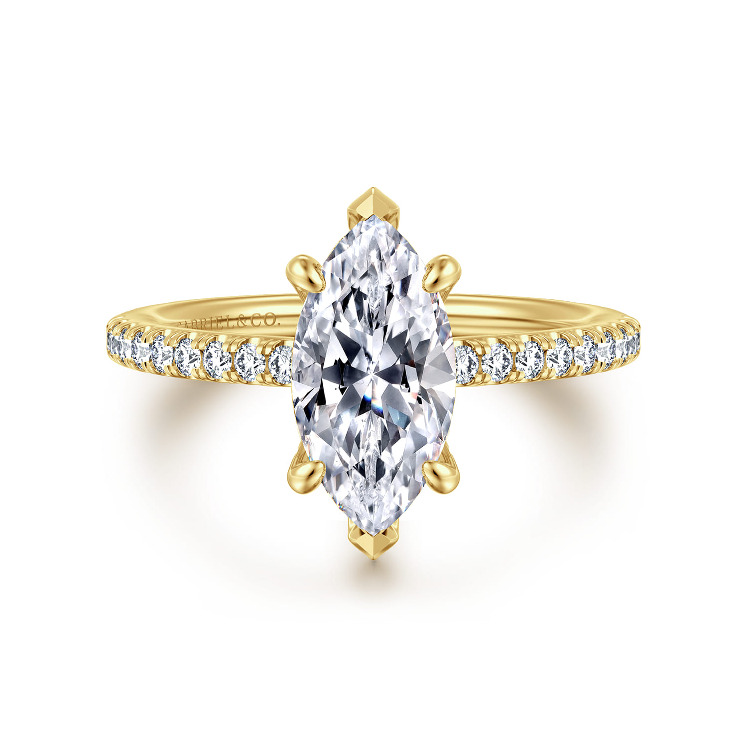 Franka - 14K Yellow Gold Marquise Shape Diamond Engagement Ring
