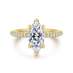 Franka - 14K Yellow Gold Marquise Shape Diamond Engagement Ring