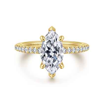 Franka - 14K Yellow Gold Marquise Shape Diamond Engagement Ring