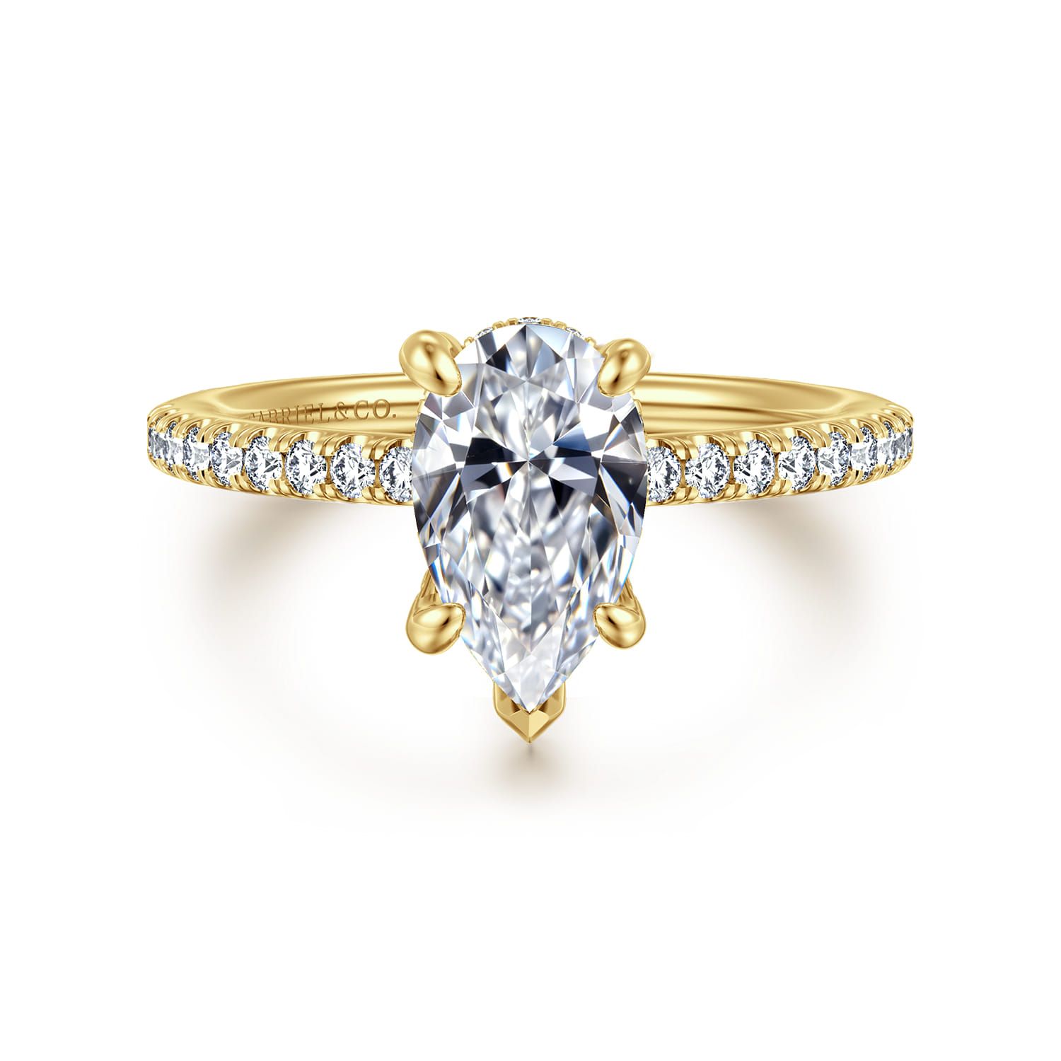 Franka - 14K Yellow Gold Pear Shape Diamond Engagement Ring