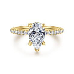 Franka - 14K Yellow Gold Pear Shape Diamond Engagement Ring