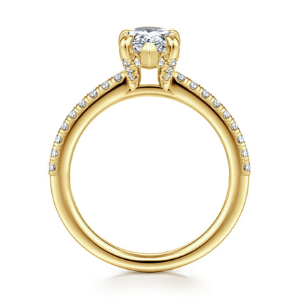 Franka - 14K Yellow Gold Pear Shape Diamond Engagement Ring