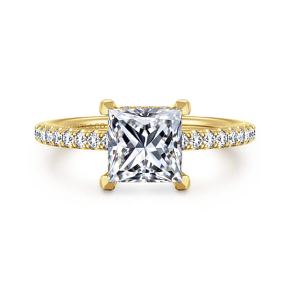 Franka - 14K Yellow Gold Princess Cut Diamond Engagement Ring