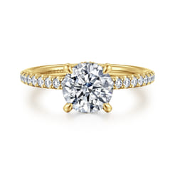 Franka - 14K Yellow Gold Round Diamond Engagement Ring