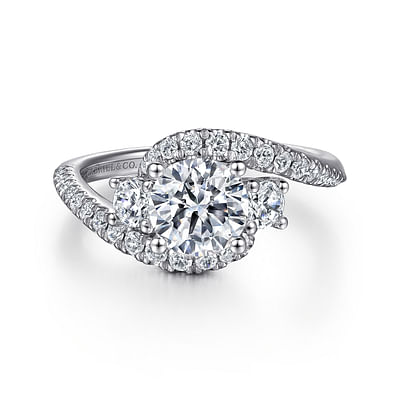 Frannie - 14K White Gold Round Diamond Engagement Ring
