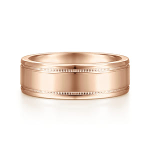 Fred - 14K Rose Gold 7mm - High Polished Men's Wedding Band