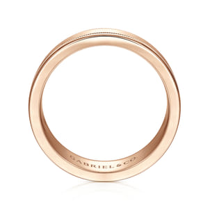 Fred - 14K Rose Gold 7mm - High Polished Men's Wedding Band
