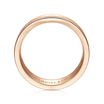 Fred - 14K Rose Gold 7mm - High Polished Men's Wedding Band