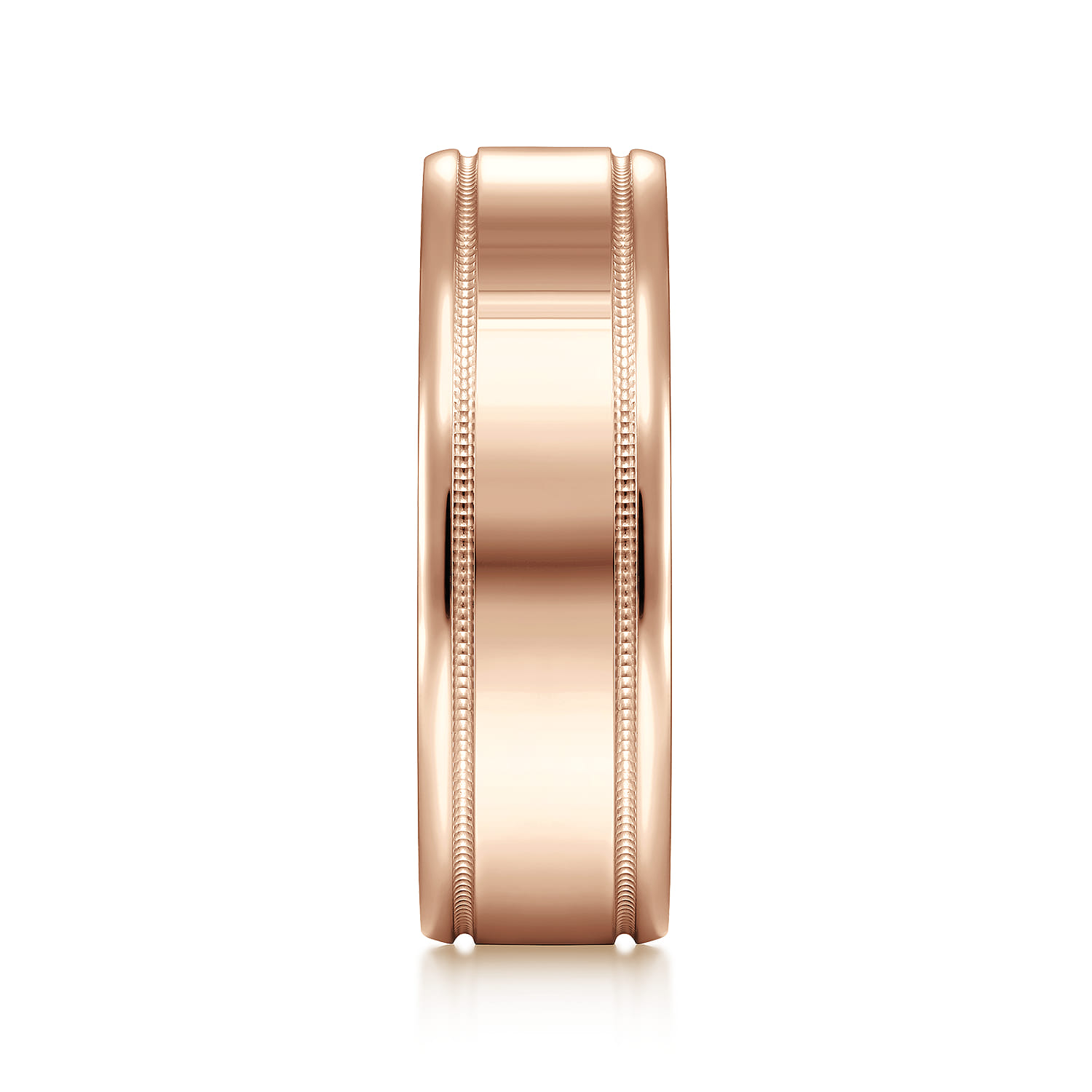 Fred - 14K Rose Gold 7mm - High Polished Men's Wedding Band - Shot 4