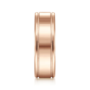 Fred - 14K Rose Gold 7mm - High Polished Men's Wedding Band