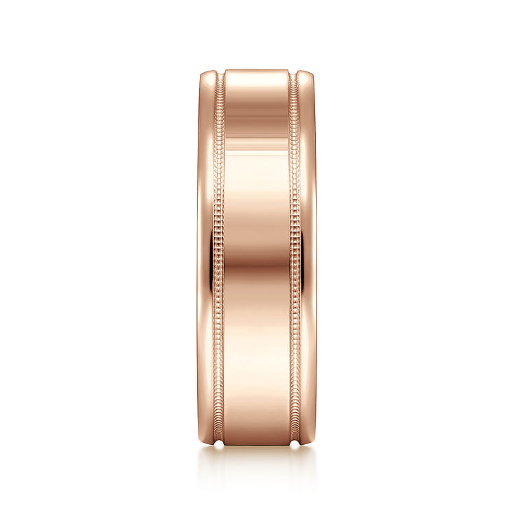 Fred - 14K Rose Gold 7mm - High Polished Men's Wedding Band